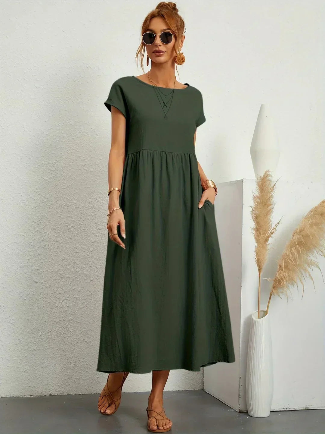 Gabrielle — Vestido Midi Fluido con Elegancia Atemporal
