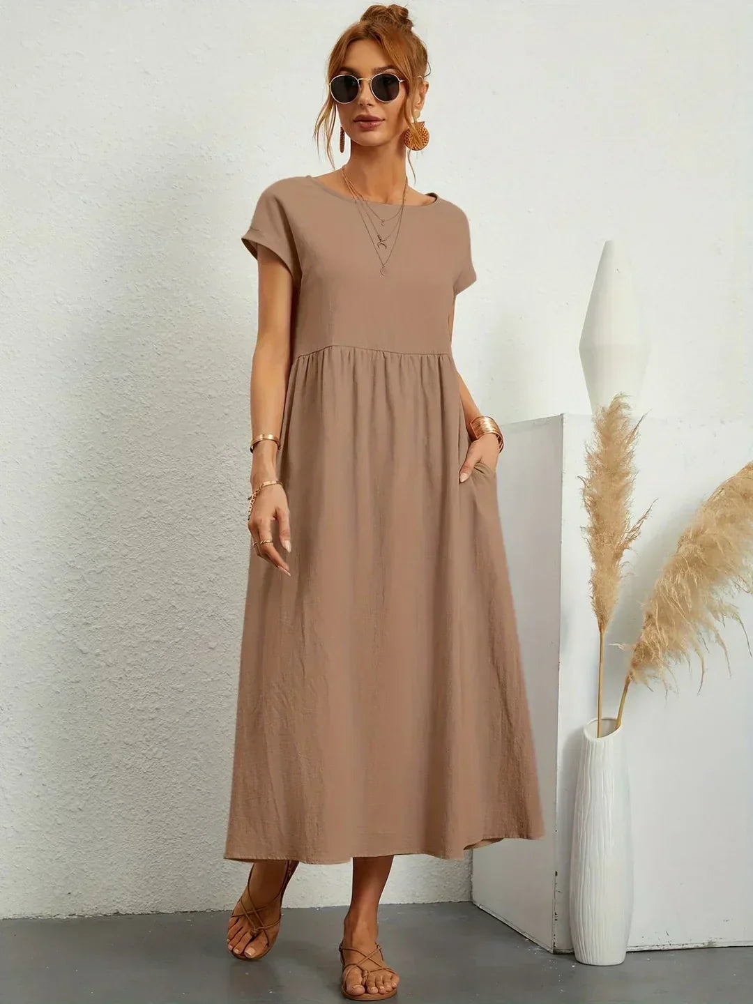 Gabrielle — Vestido Midi Fluido con Elegancia Atemporal