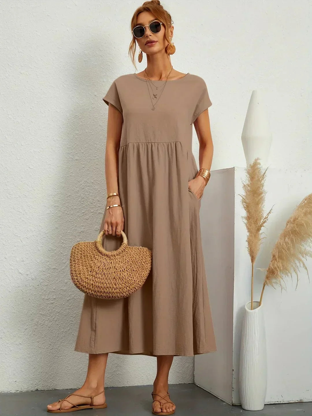 Gabrielle — Vestido Midi Fluido con Elegancia Atemporal