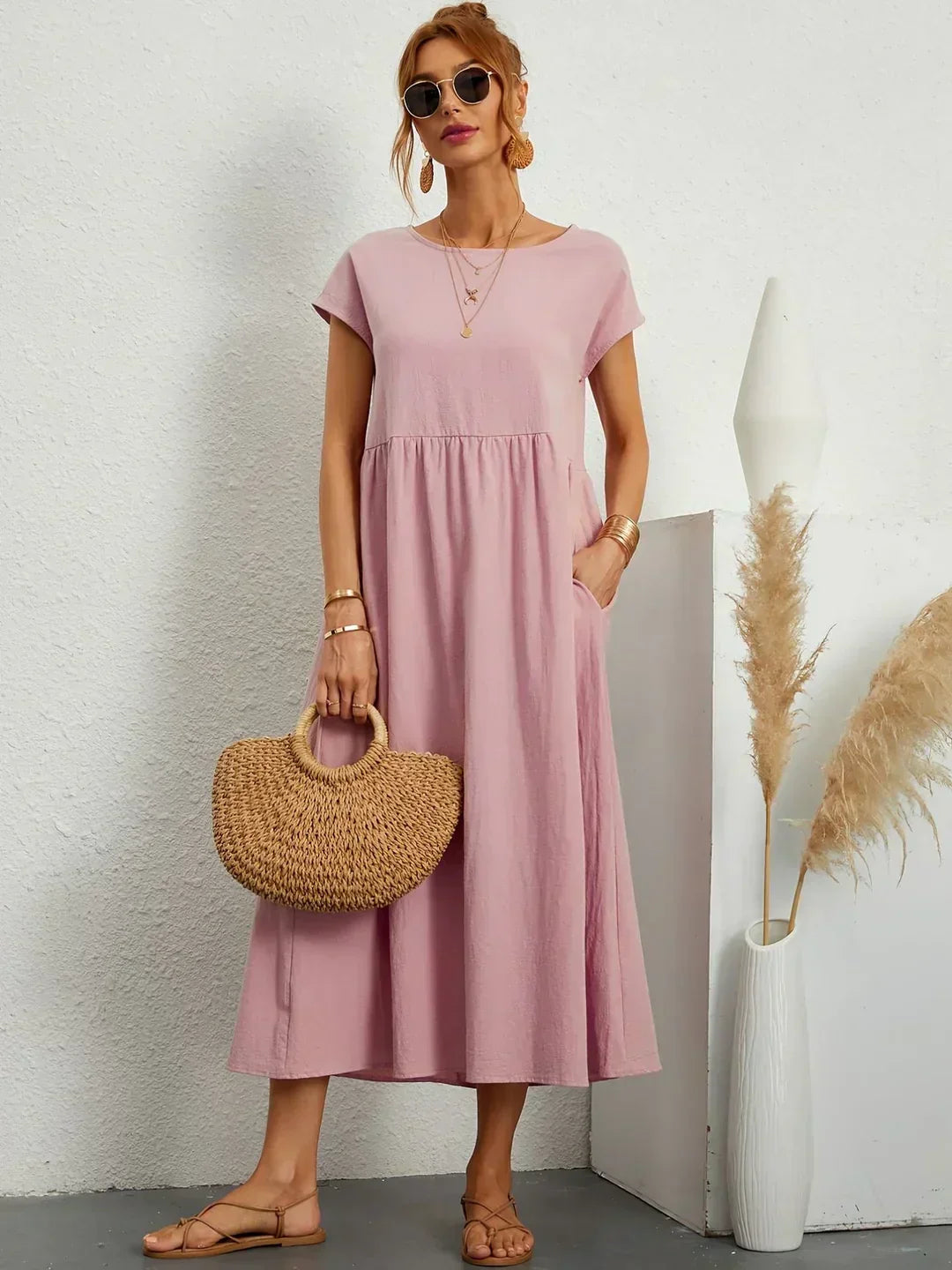 Gabrielle — Vestido Midi Fluido con Elegancia Atemporal