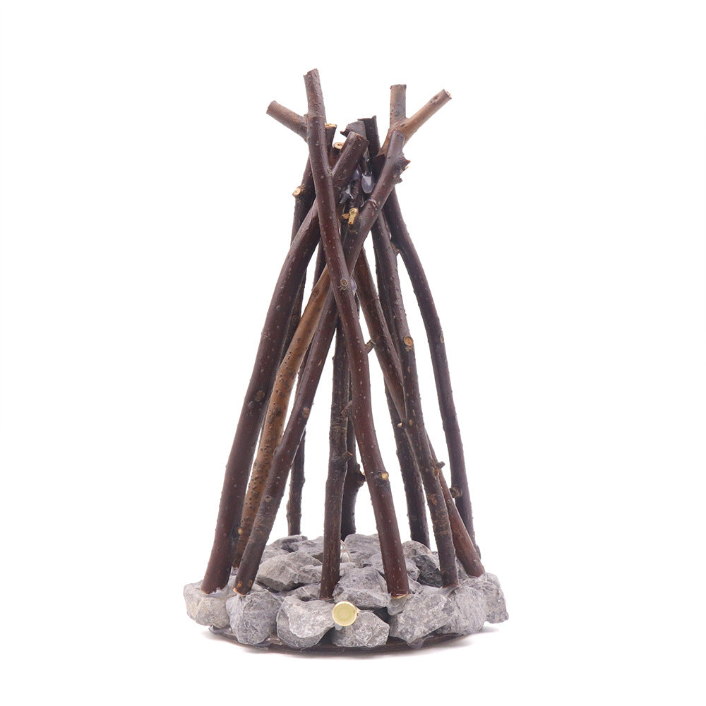 Lampe décorative LED de table en forme de feu de camp avec lumière chaude