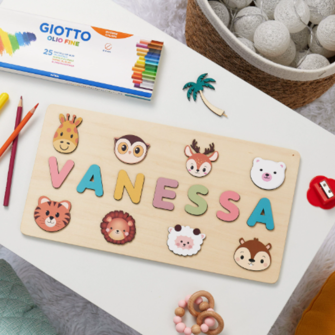 NomadWood – Puzle de madera personalizado con el nombre de tu hijo