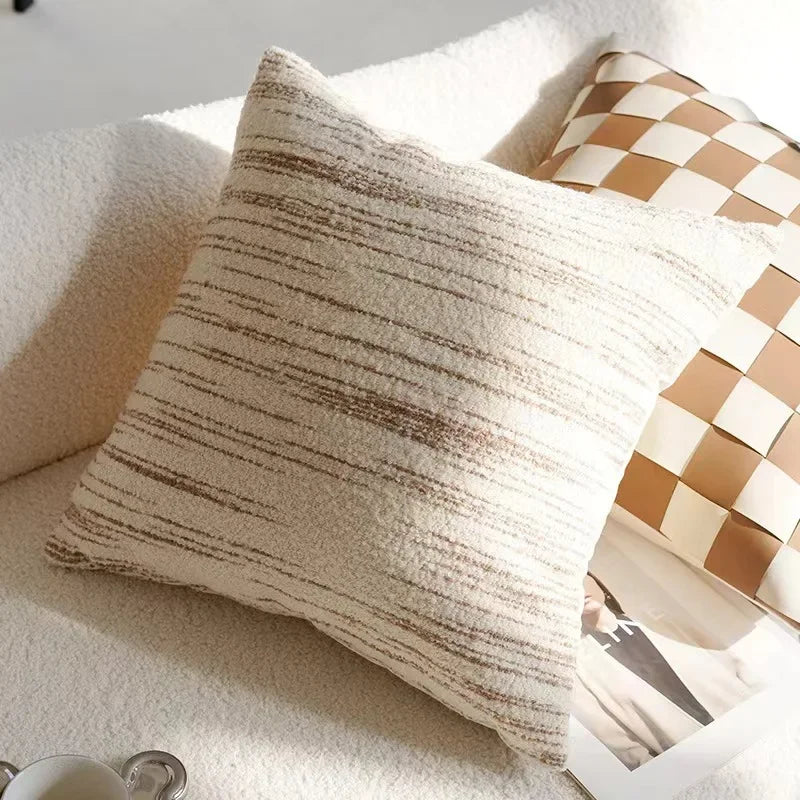 Housse de coussin décorative de 45 × 45 cm aux motifs géométriques et végétaux