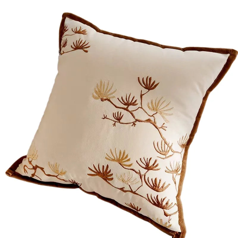 Housse de coussin décorative de 45 × 45 cm aux motifs géométriques et végétaux