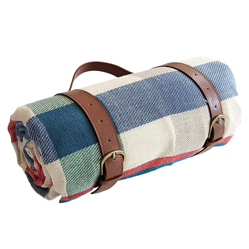 Manta de Picnic Impermeable a Cuadros con Asa de Transporte