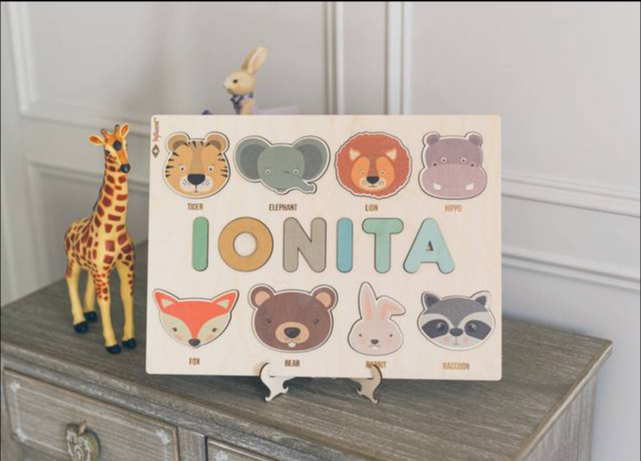NomadWood – Puzle de madera personalizado con el nombre de tu hijo