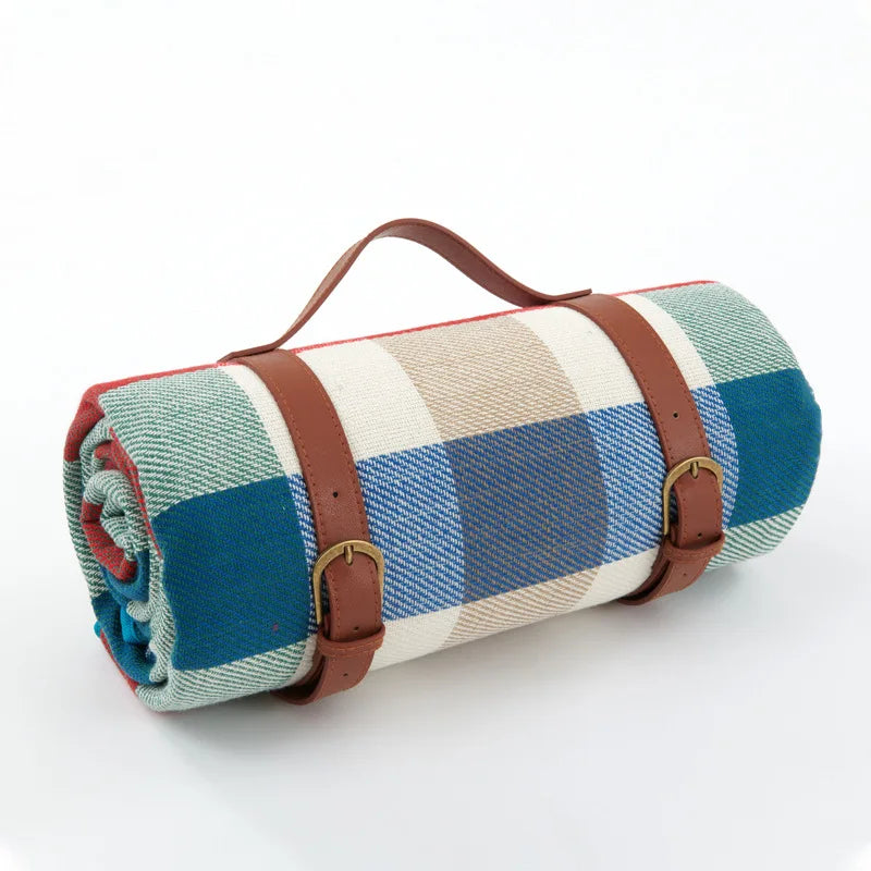 Manta de Picnic Impermeable a Cuadros con Asa de Transporte