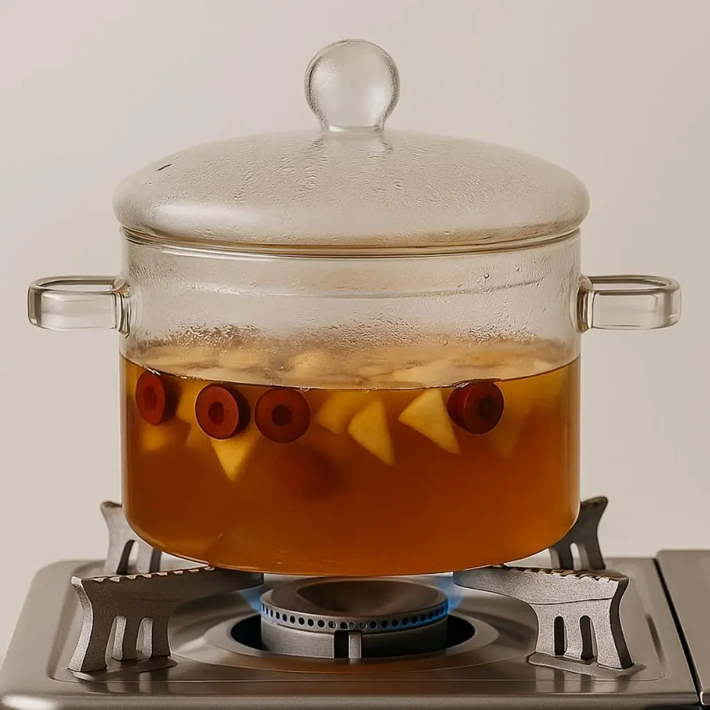 Olla de Cocina de Vidrio Miles – Olla de Sopa de Borosilicato Transparente