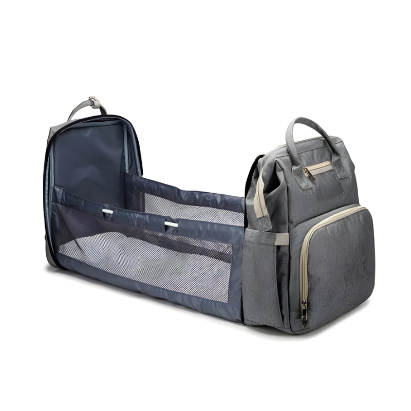 Sac à dos à langer avec poches, poignées et bretelles réglables