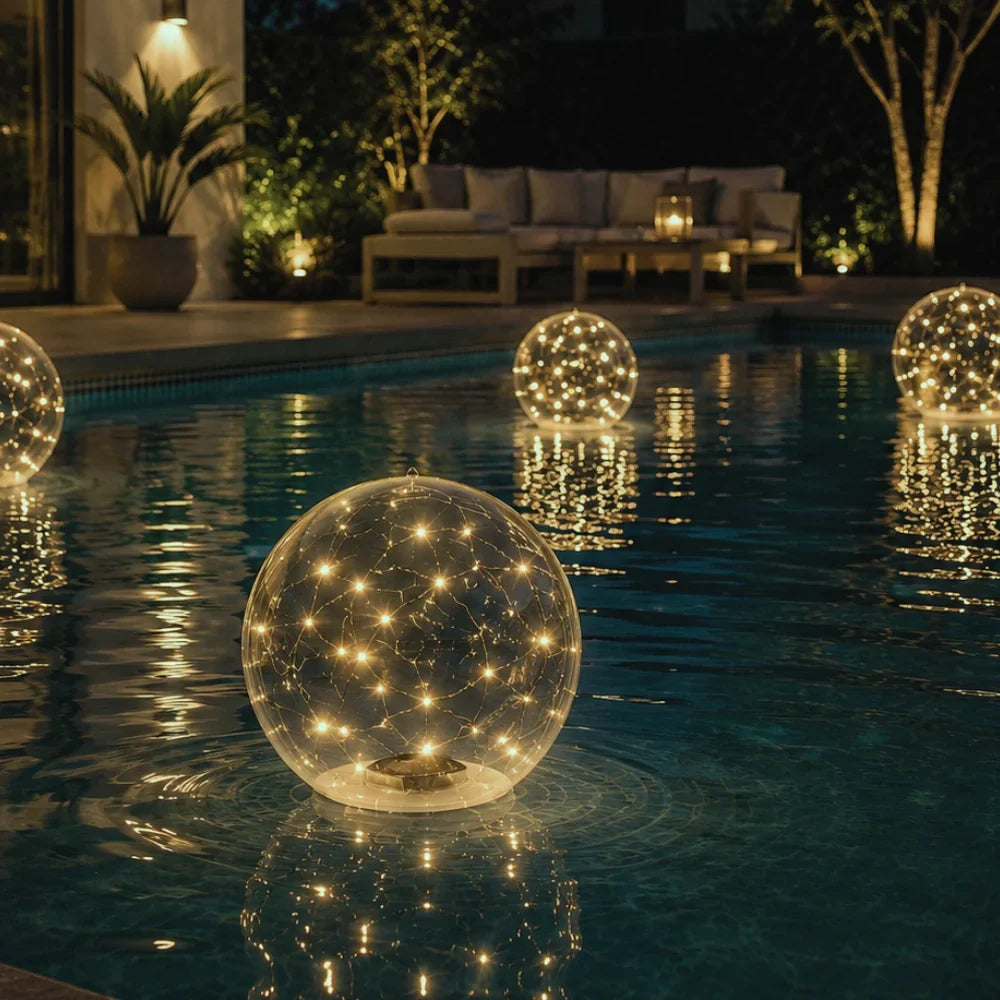Lámpara Solar Flotante para Piscina y Jardín con 4 Colores de Luz