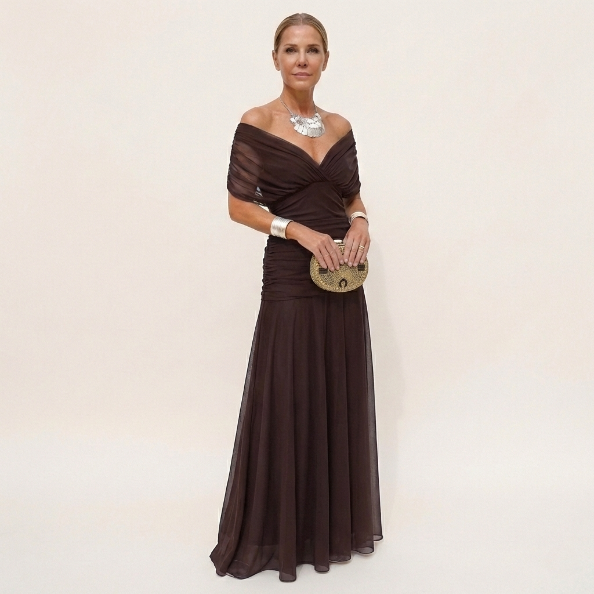 Vestido Largo para Mujer | Escote en V y Diseño Sofisticado