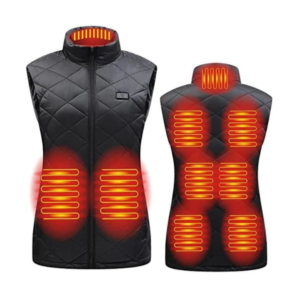 Gilet chauffant électrique pour femme avec 9 zones de chaleur