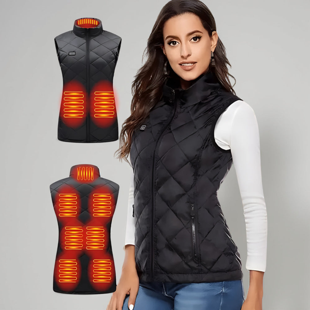 Chaleco Calefactable Eléctrico para Mujer con 9 Zonas de Calor