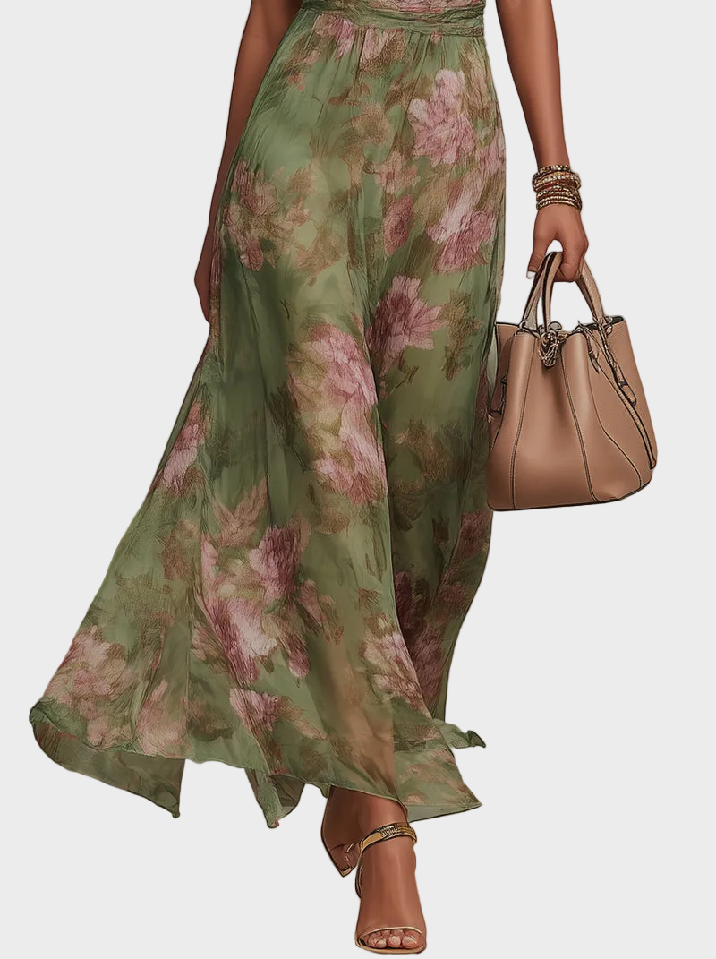 Vestido Maxi Halter para Mujer | Estampado Floral