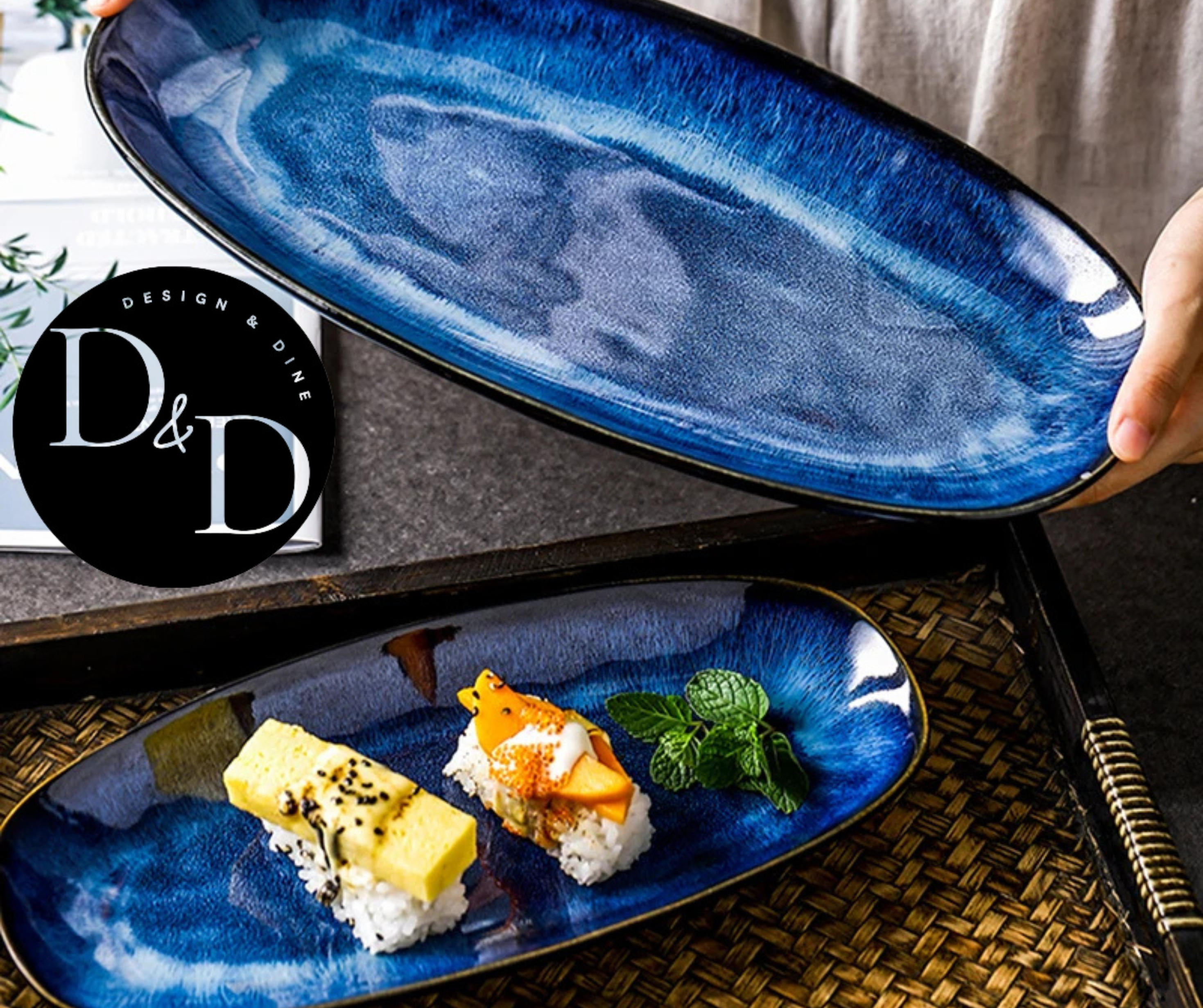 Platos de servir azul celeste - Estilo japonés