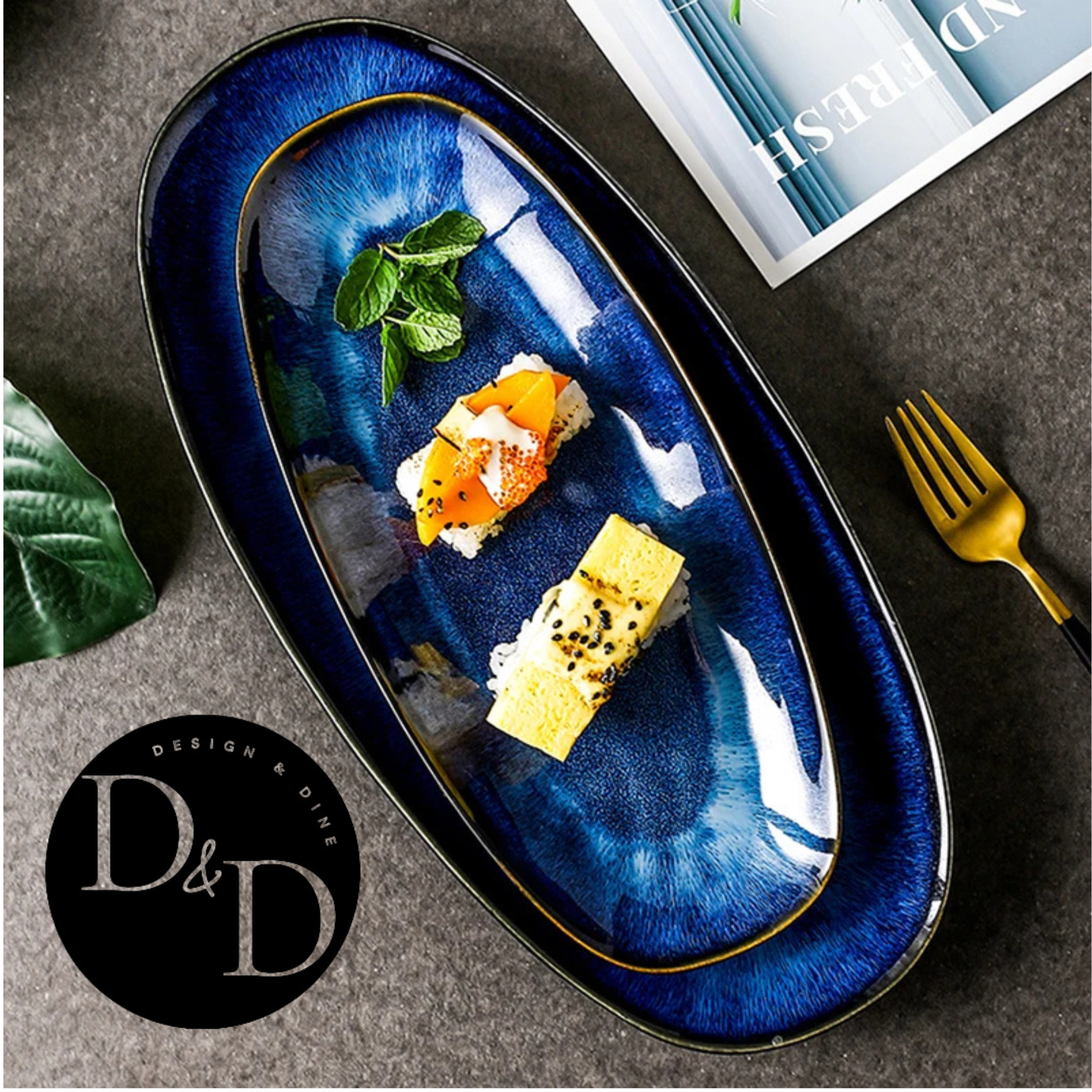 Platos de servir azul celeste - Estilo japonés