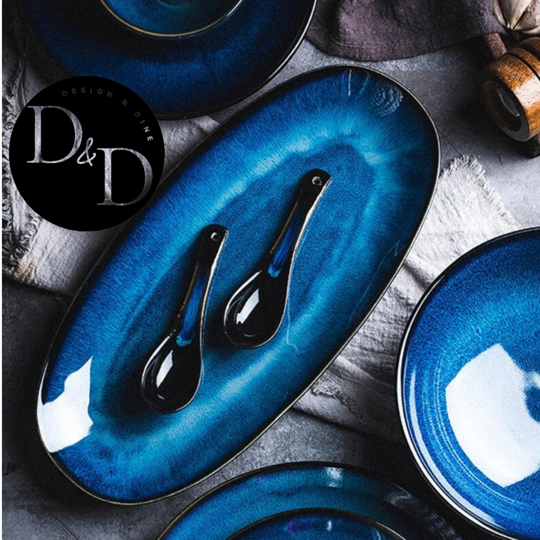 Platos de servir azul celeste - Estilo japonés