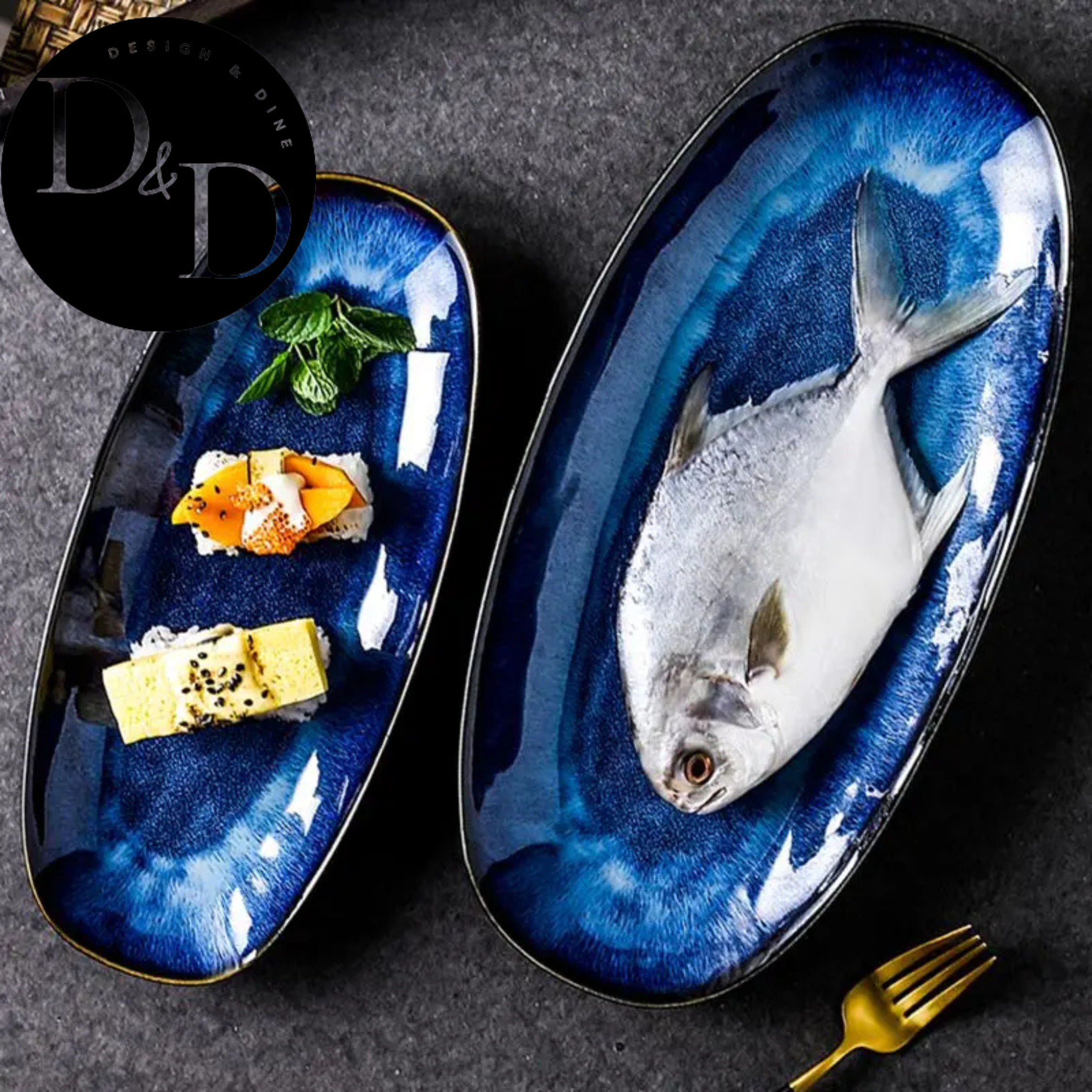 Platos de servir azul celeste - Estilo japonés