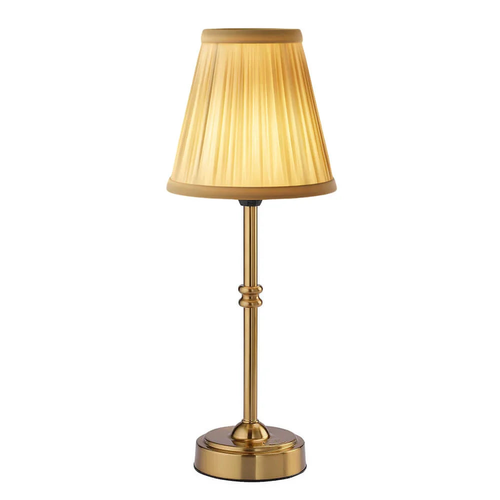 Lámpara de Mesa LED con Pantalla de Tela Inalámbrica