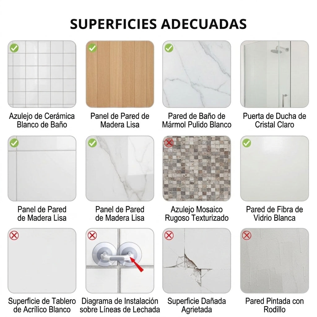 Agárrate ArtiCasa | Barra de Seguridad para Ducha con Ventosas - Sin Perforaciones