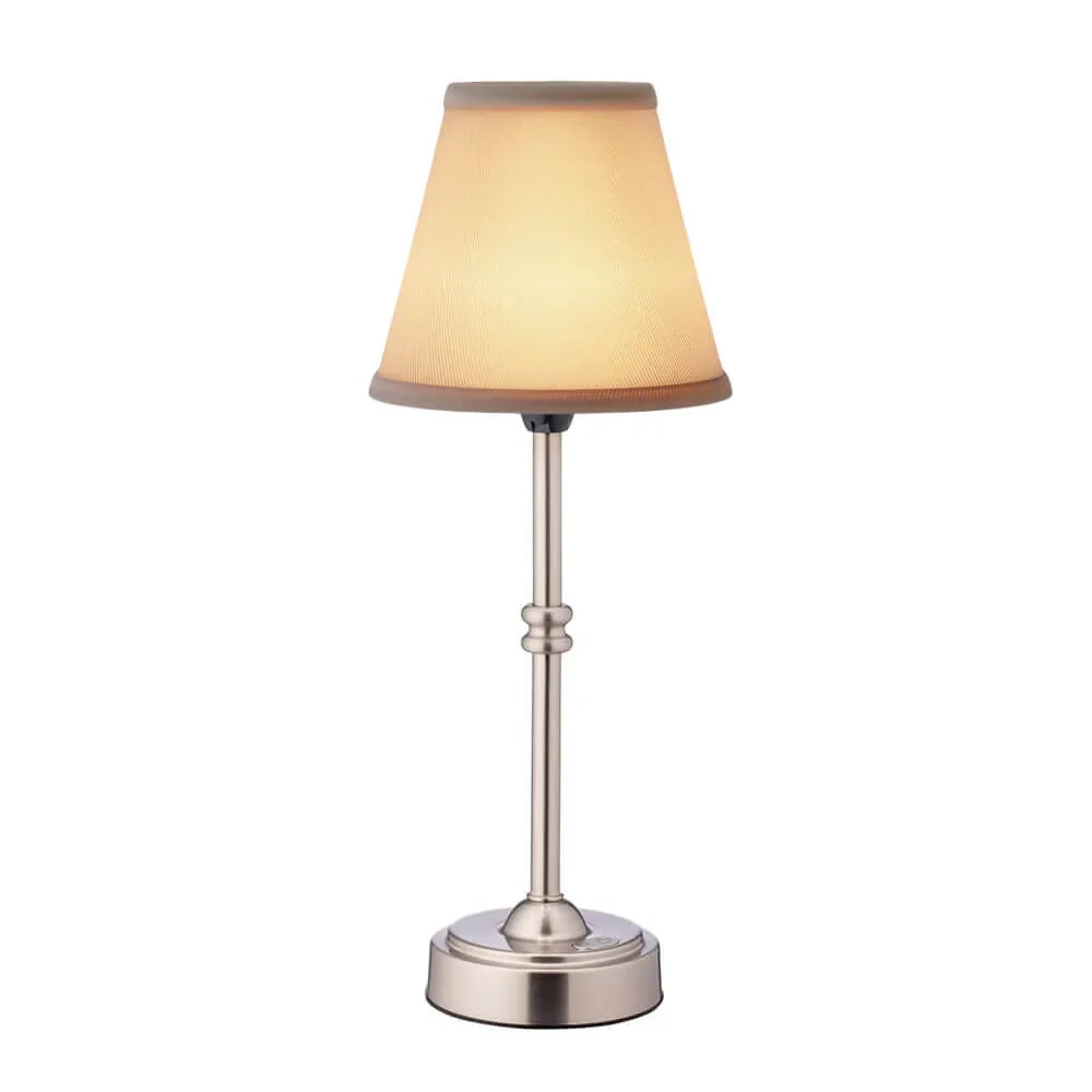 Lámpara de Mesa LED con Pantalla de Tela Inalámbrica