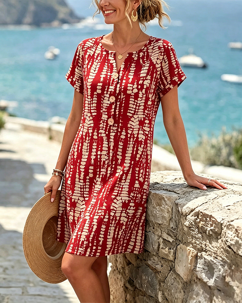Vestido Estampado para Mujer | Botones Frontales