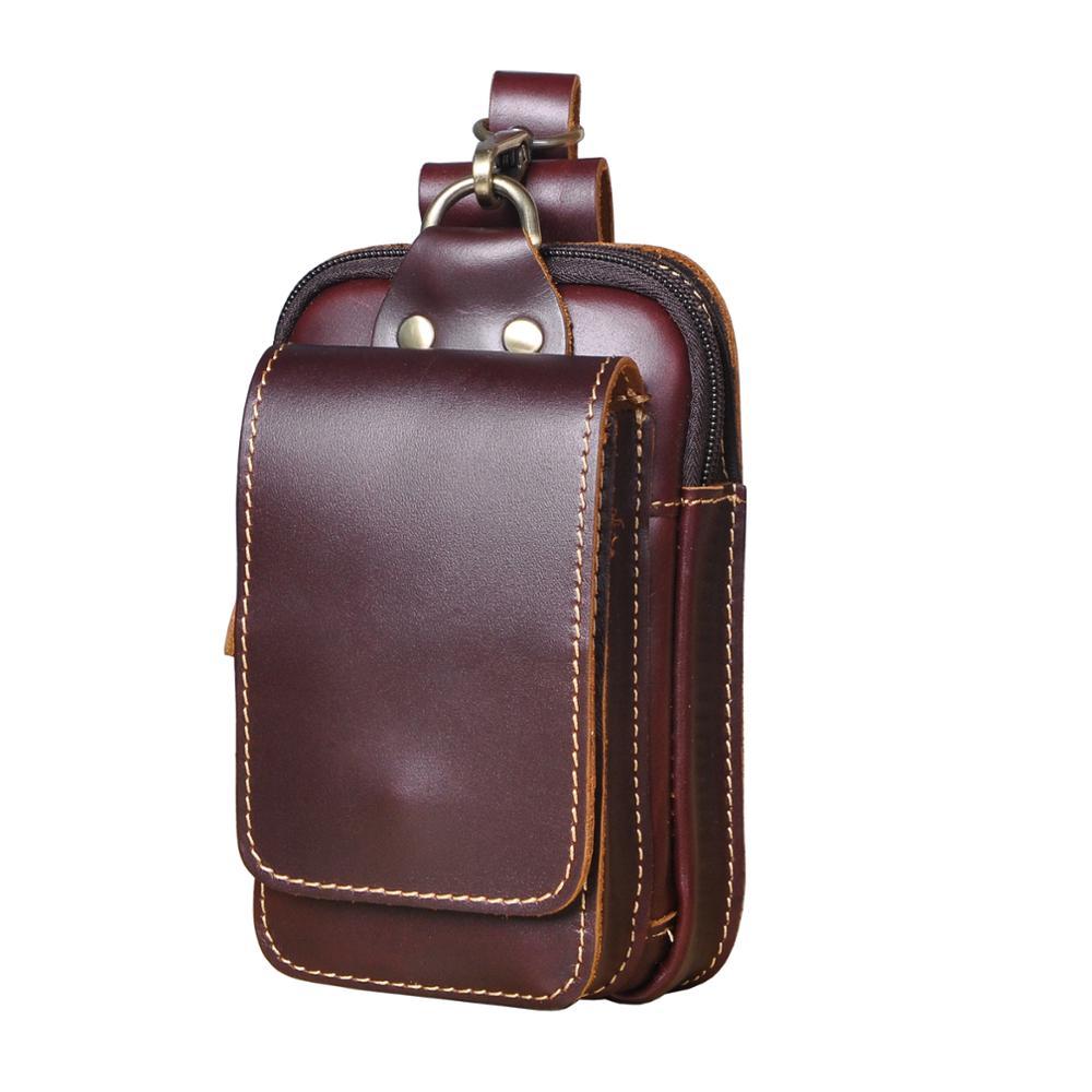 Riñonera de Cuero Genuino para Hombre con Correa Ajustable