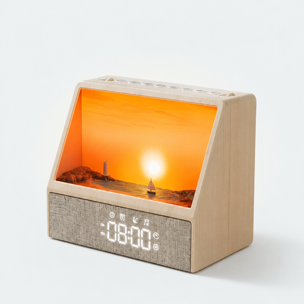 Despertador con Luz de Amanecer Bluetooth, 12 Sonidos con Ruido Blanco y Brillo Regulable