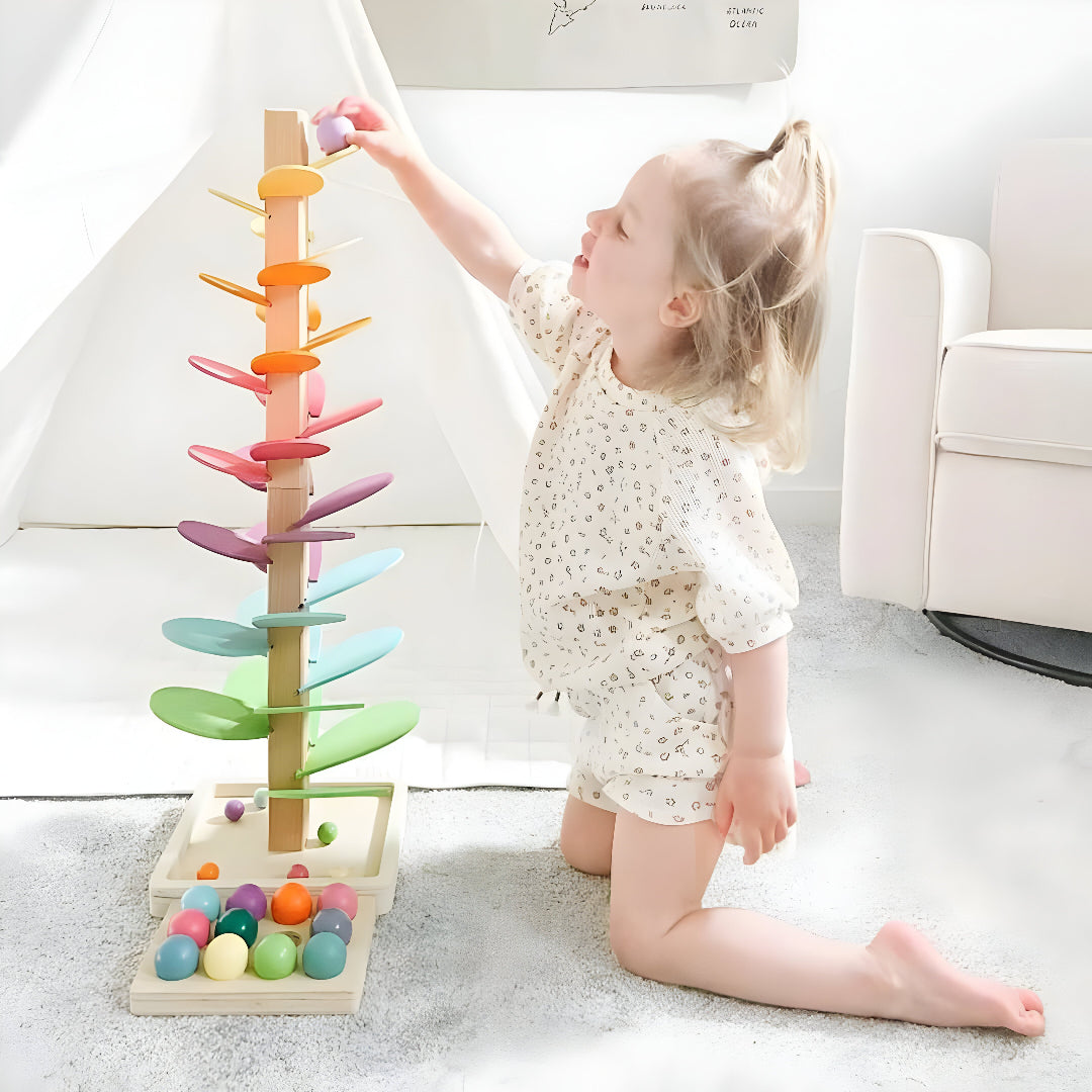 Pista de Bolas de Madera Colorida Juguete Educativo