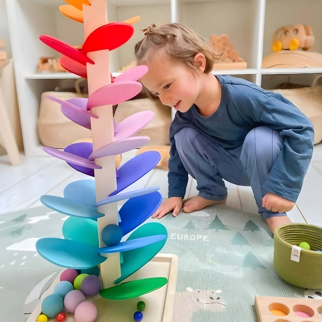 Pista de Bolas de Madera Colorida Juguete Educativo