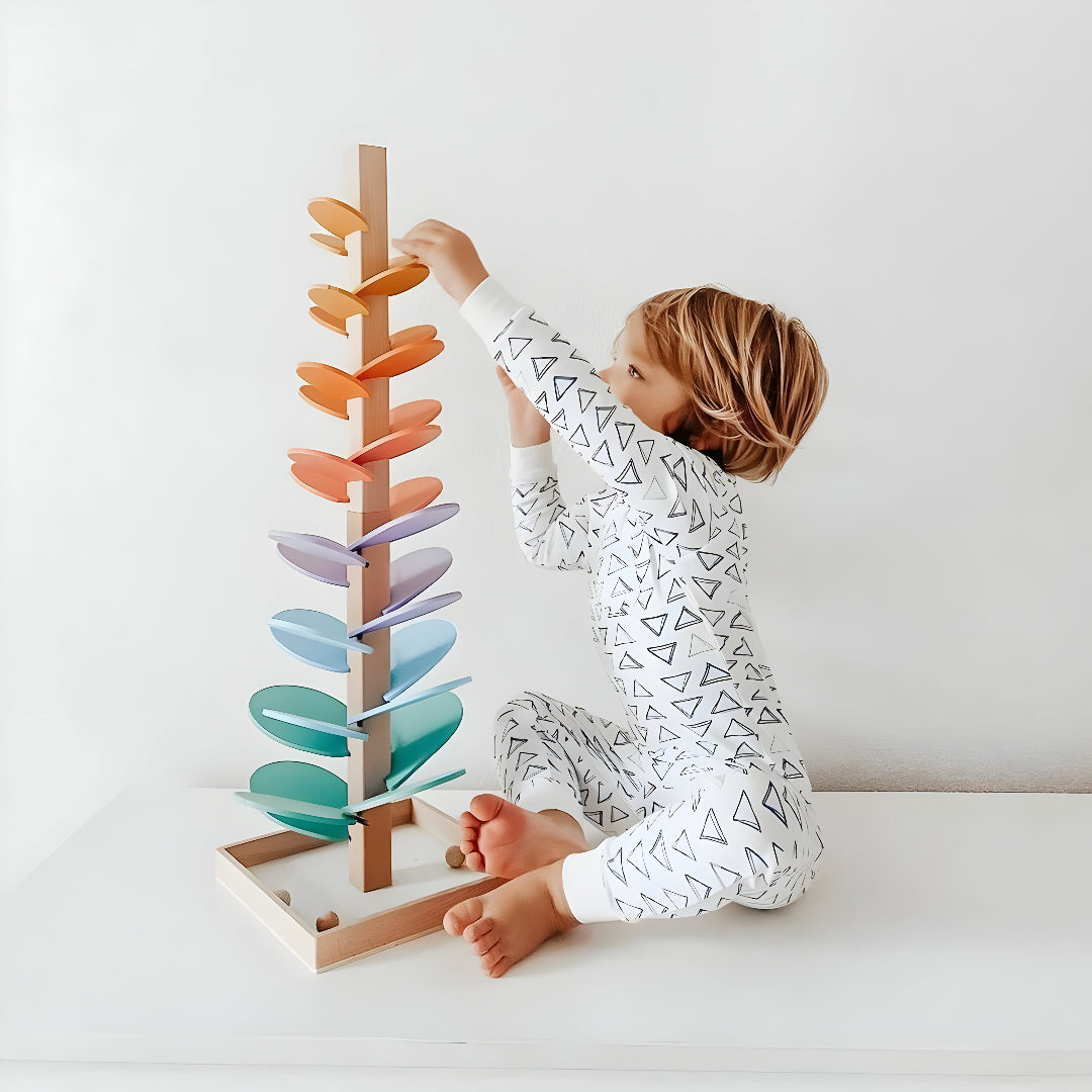 Pista de Bolas de Madera Colorida Juguete Educativo