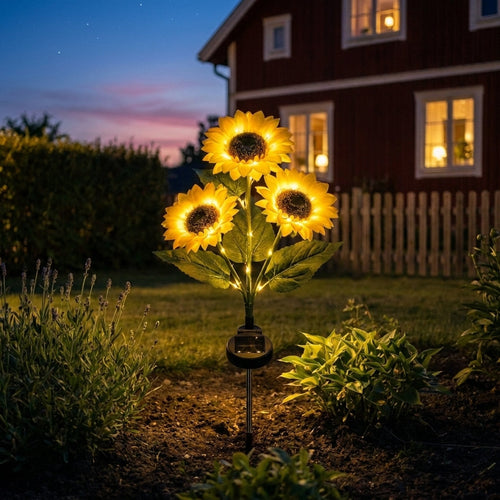 FloraGirasol — Lámpara Solar de Jardín en Forma de Girasol