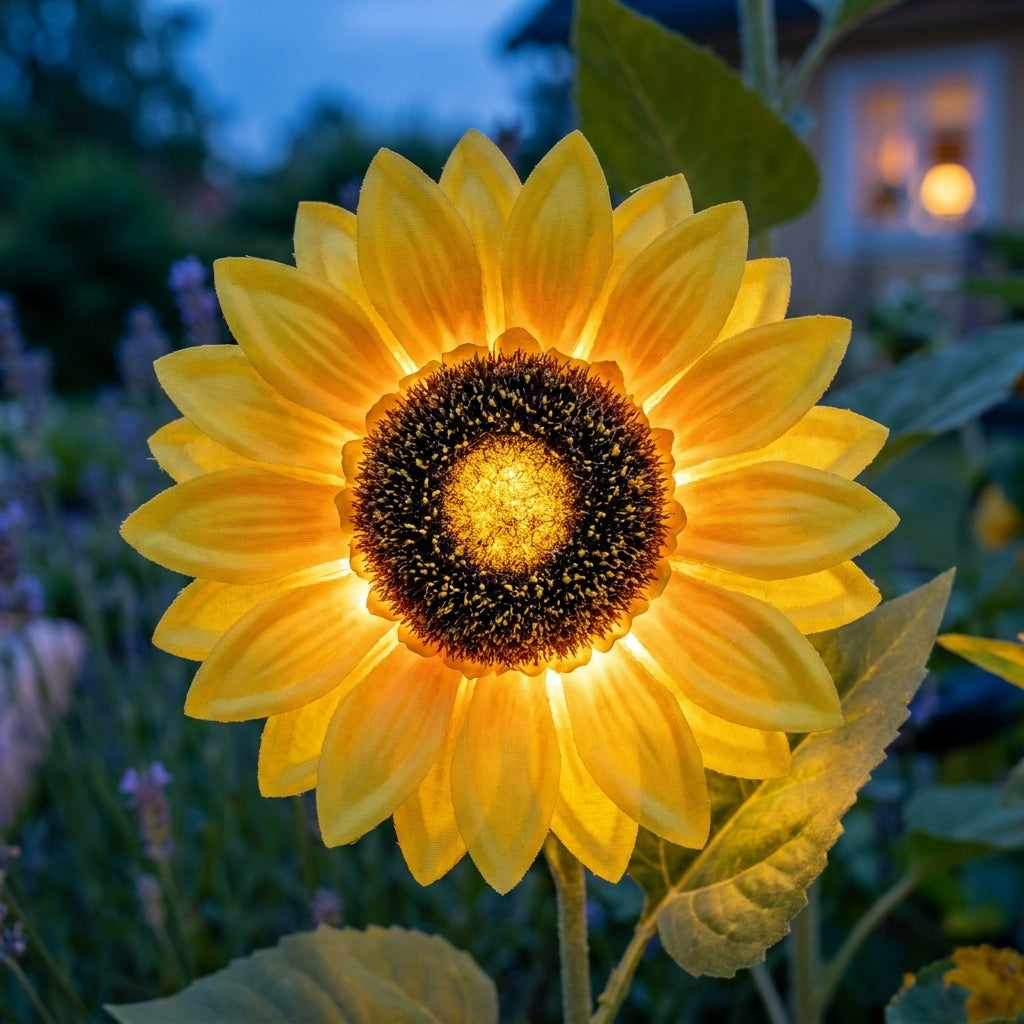 FloraGirasol — Lámpara Solar de Jardín en Forma de Girasol