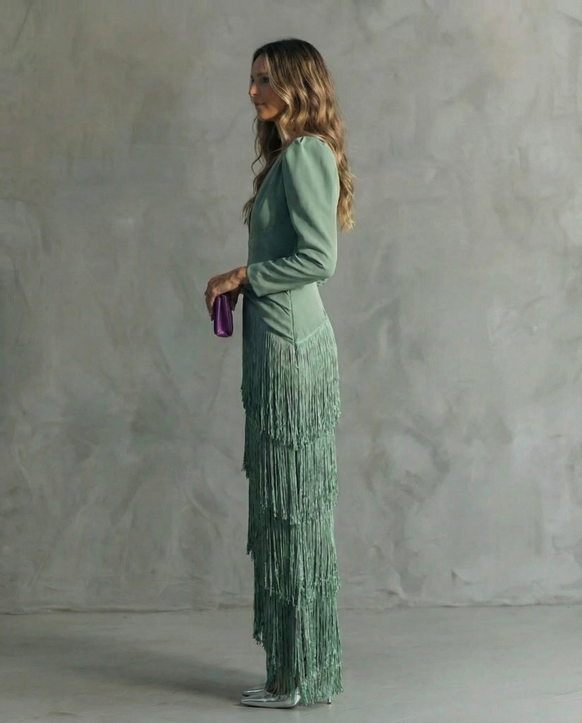 Vestido Midi con Flecos para Mujer | Estilo Sofisticado y Fluido