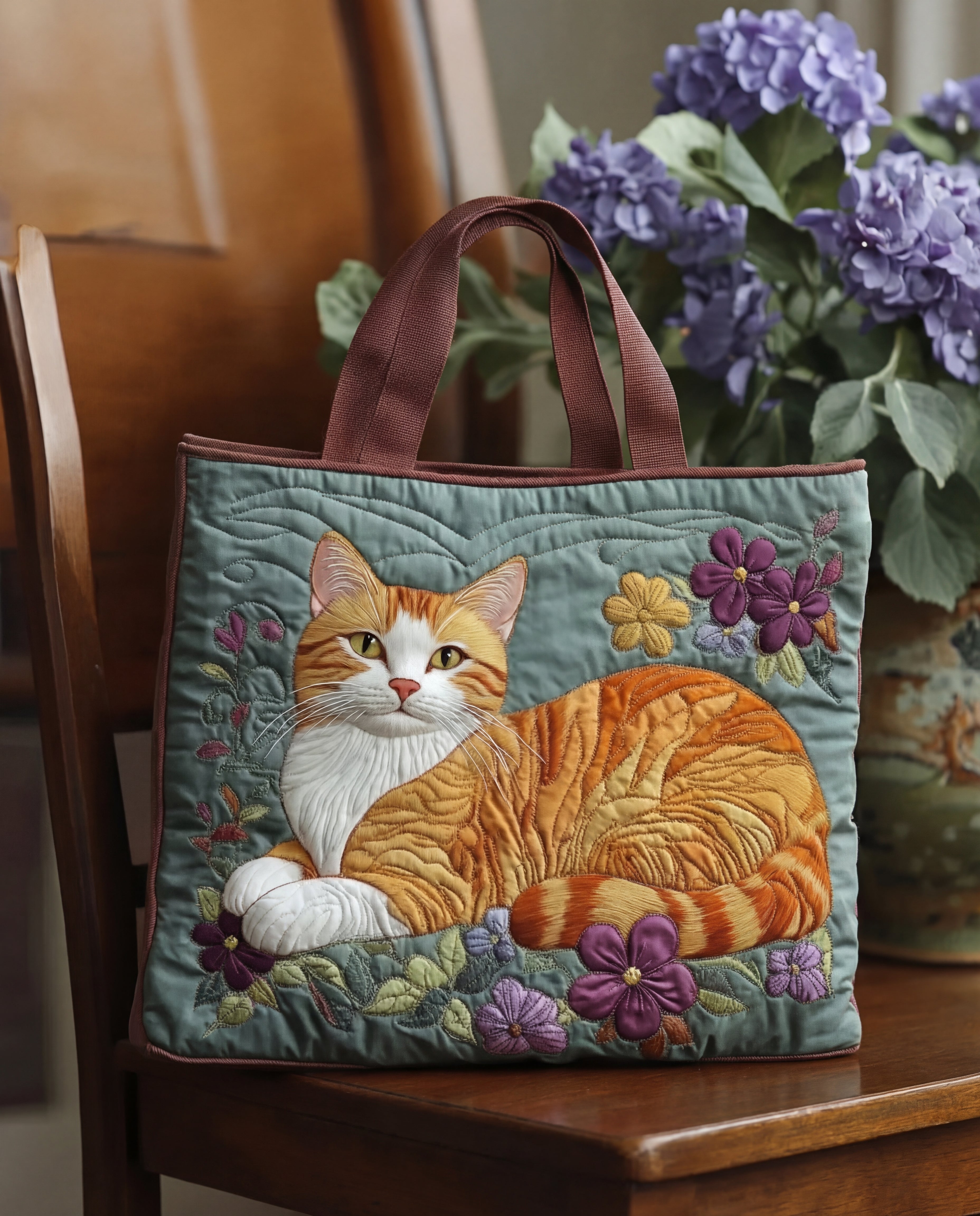 Bolso Tote Artesanal | Diseño Gato Pelirrojo