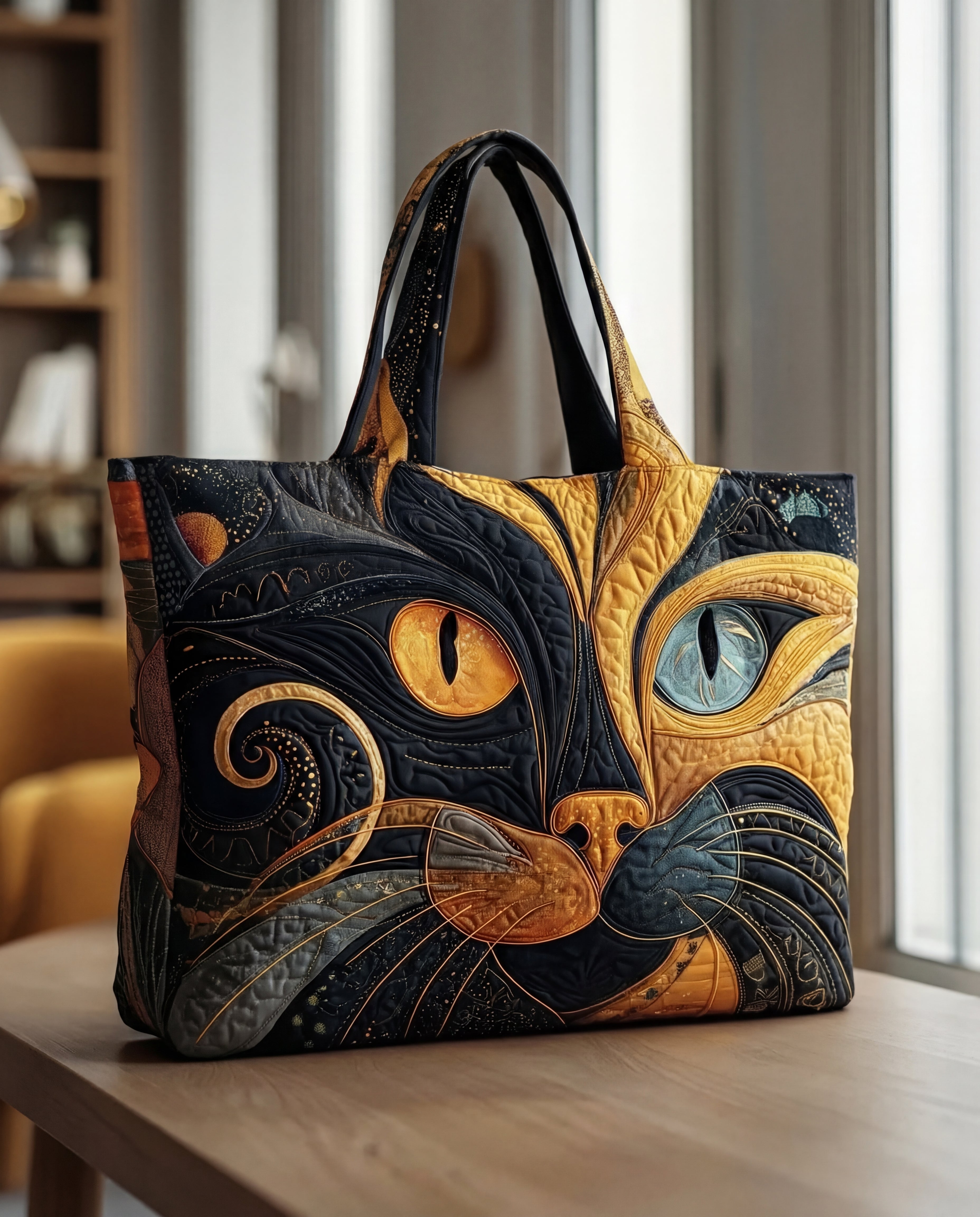 Bolso Tote Artesanal | Diseño Gato Místico