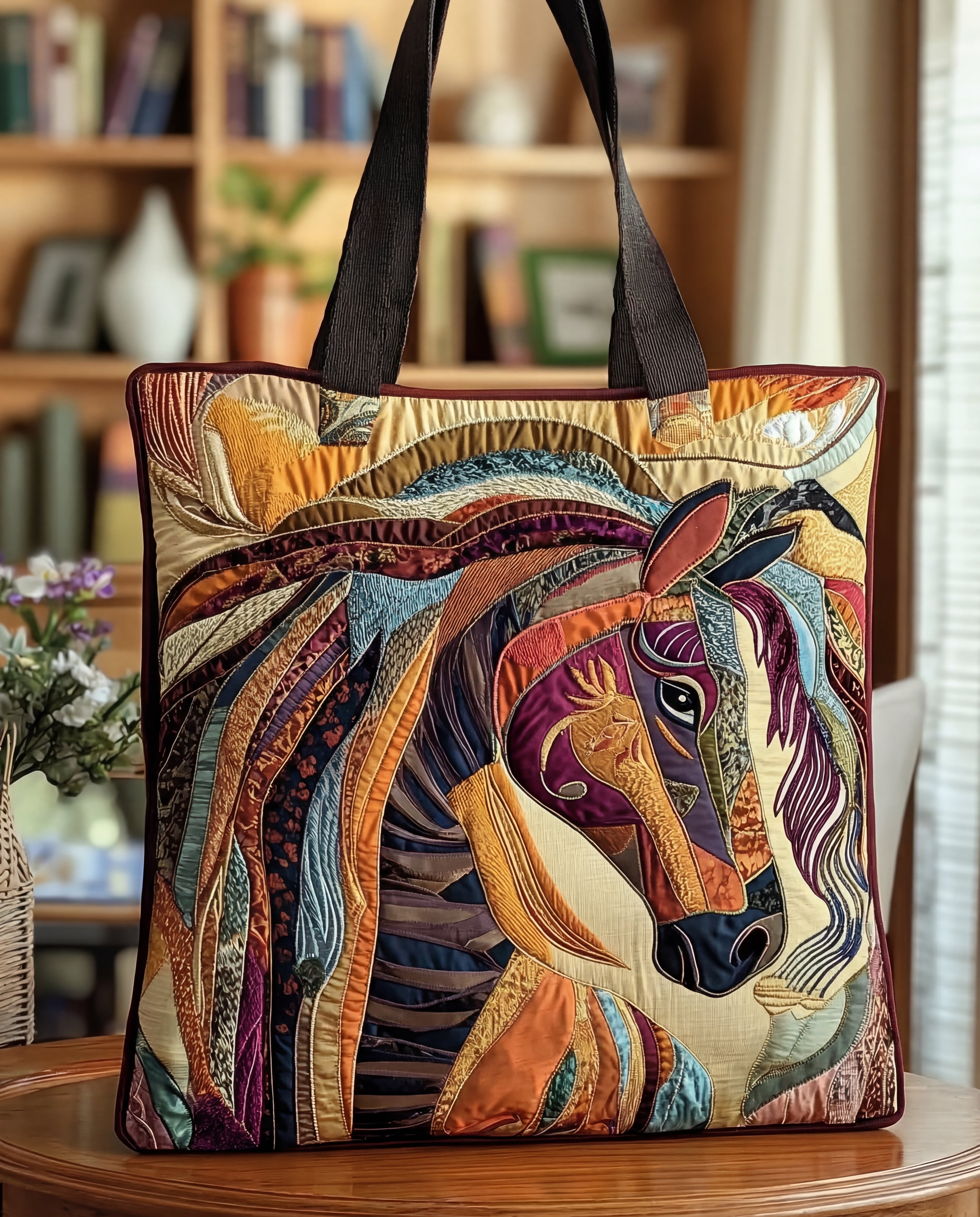 Bolso Tote Artesanal | Caballo en Mosaico Multicolor