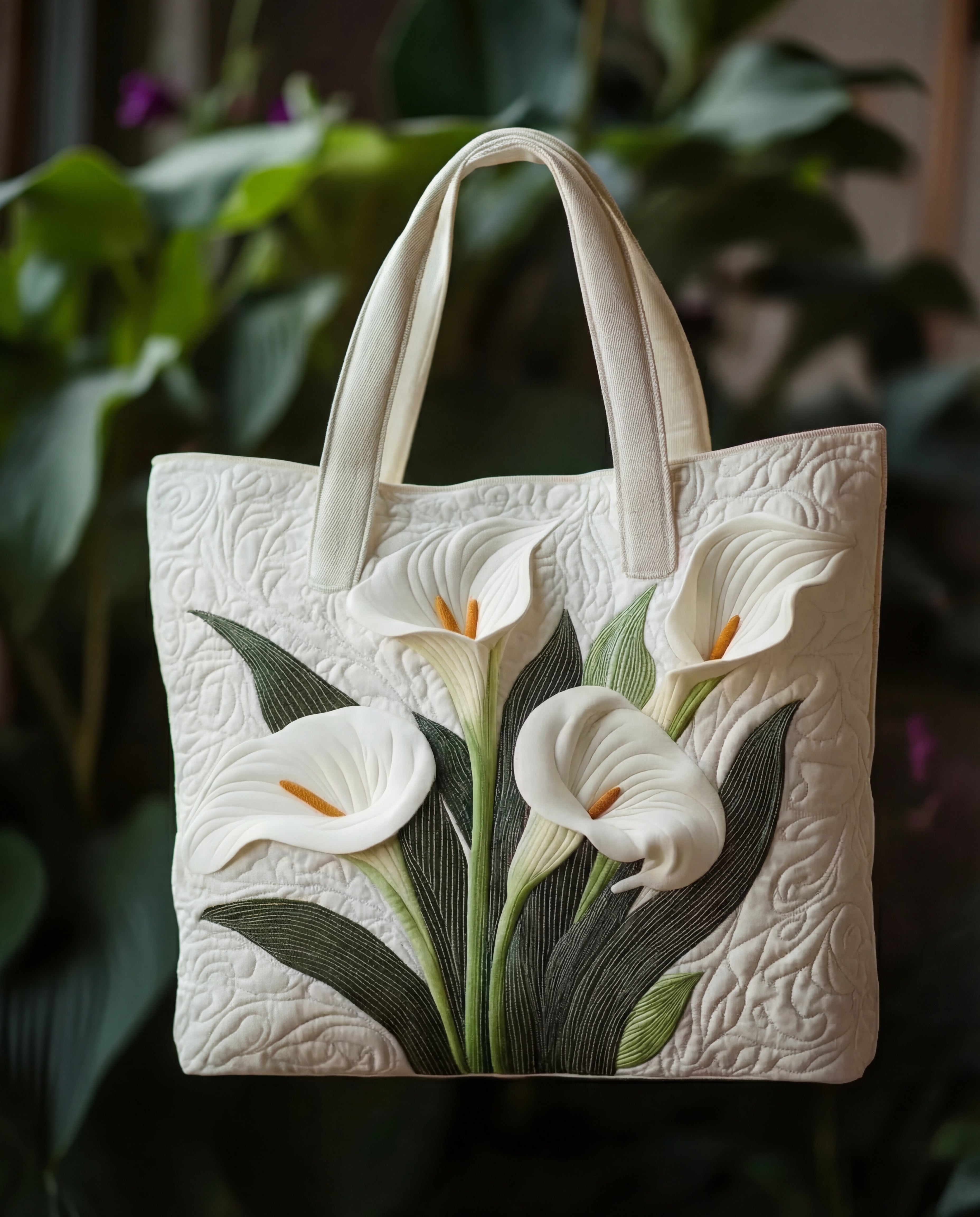 Bolso Tote Artesanal | Concha Blanca sobre Fondo Azul