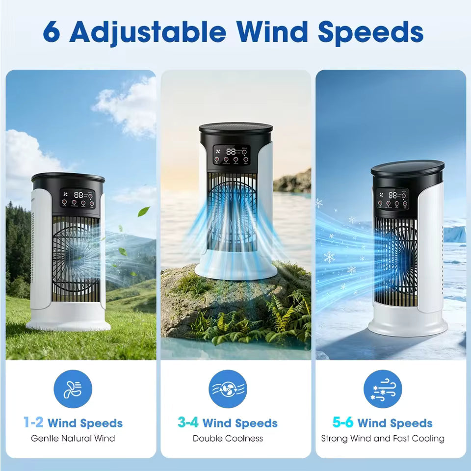 Ventilador torre 4 en 1 con función humidificador - diseño elegante y moderno