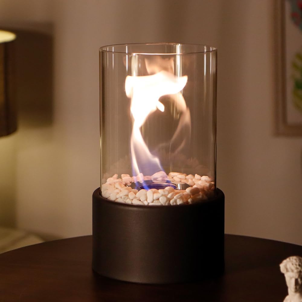 Lumara - Chimeneas de bioetanol de sobremesa con Llama Auténtica - Interior y Exterior