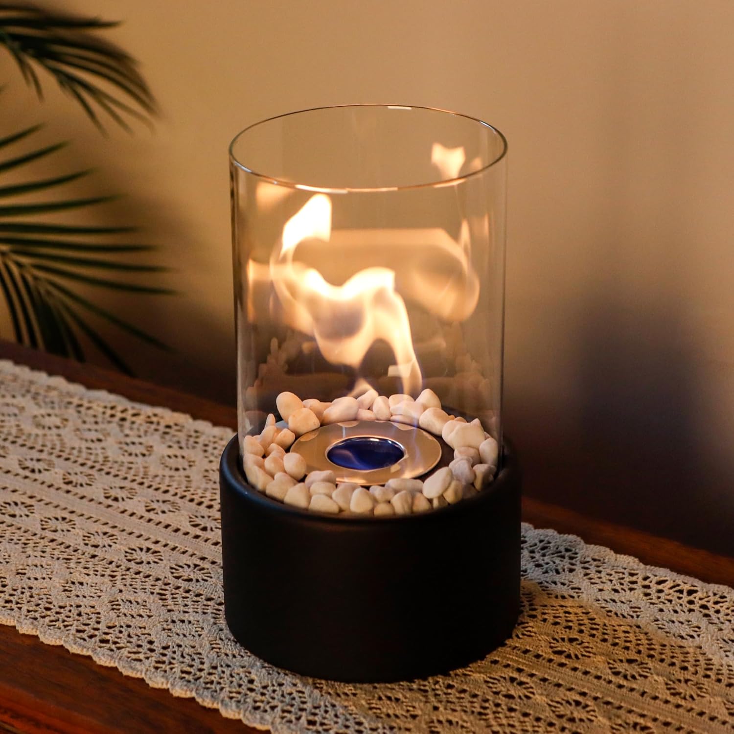 Lumara - Chimeneas de bioetanol de sobremesa con Llama Auténtica - Interior y Exterior