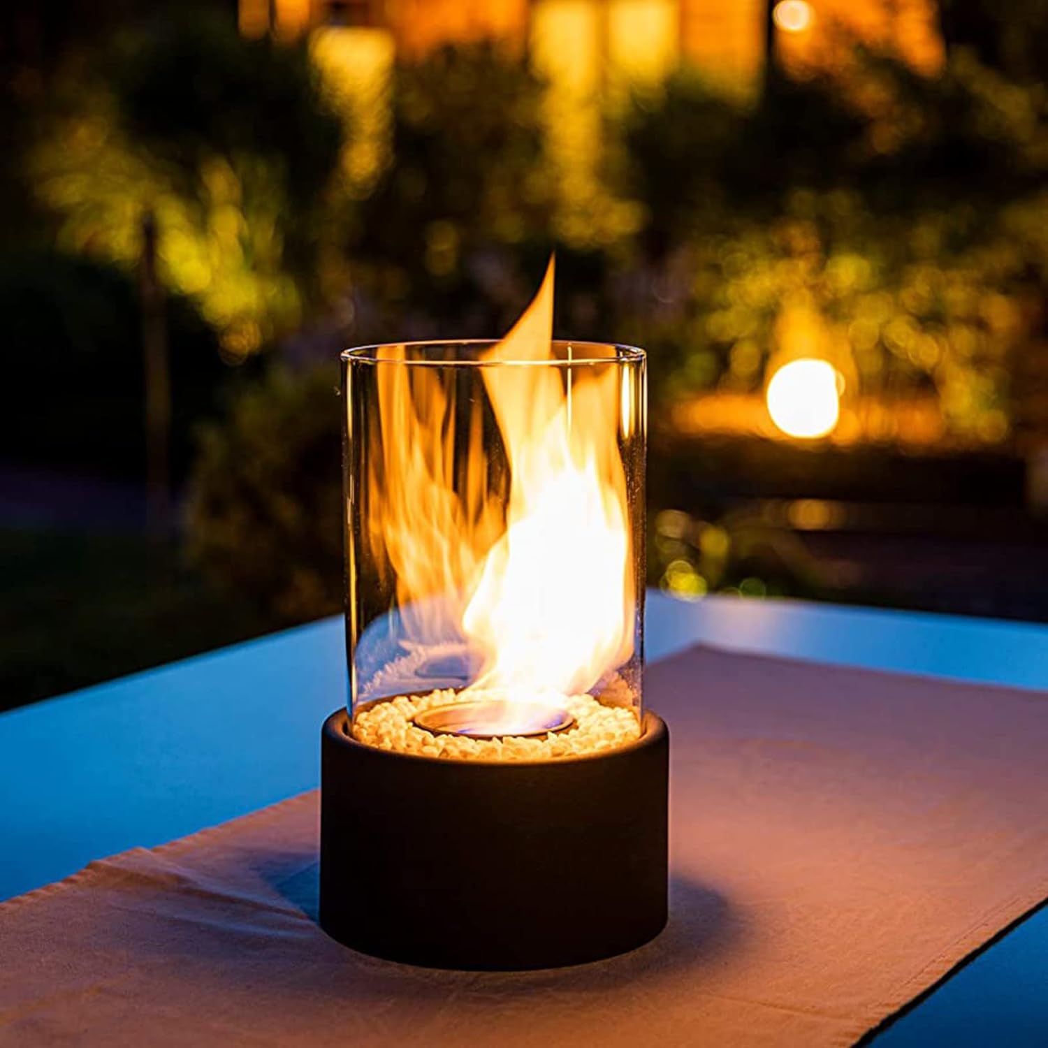 Lumara - Chimeneas de bioetanol de sobremesa con Llama Auténtica - Interior y Exterior