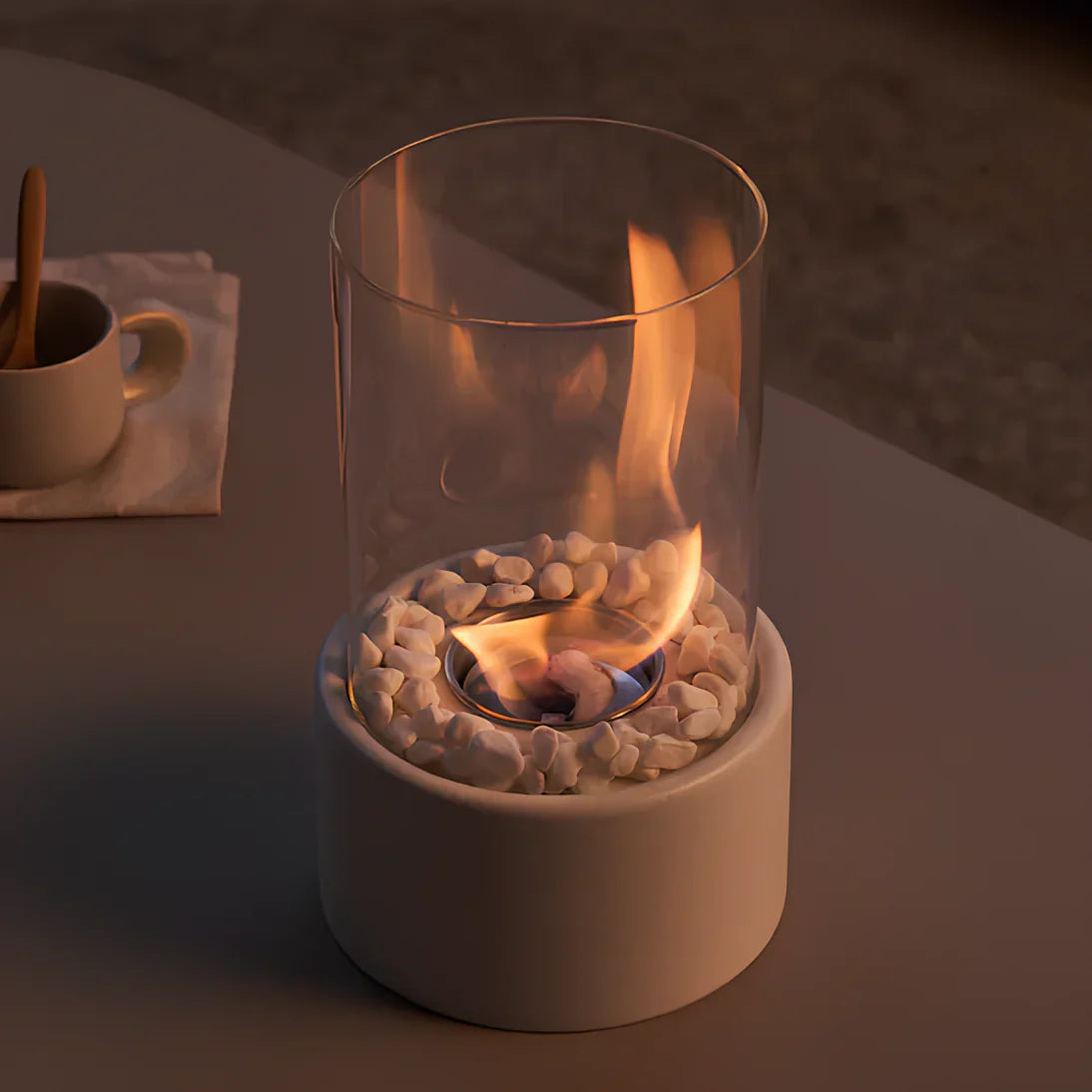 Lumara - Chimeneas de bioetanol de sobremesa con Llama Auténtica - Interior y Exterior
