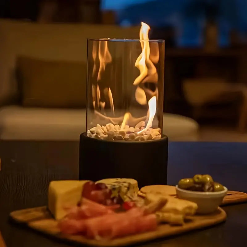Lumara - Chimeneas de bioetanol de sobremesa con Llama Auténtica - Interior y Exterior