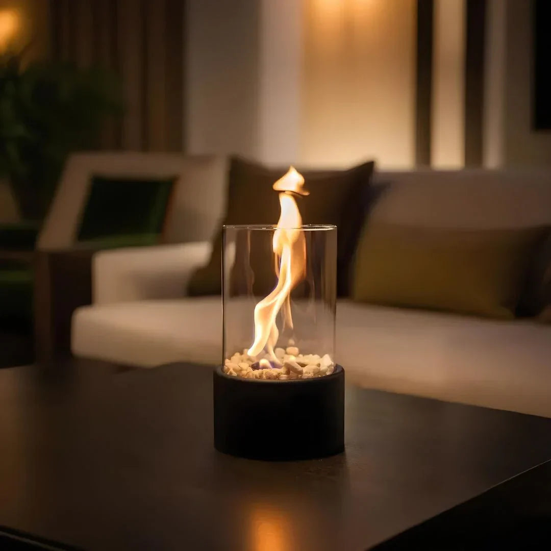 Lumara - Chimeneas de bioetanol de sobremesa con Llama Auténtica - Interior y Exterior