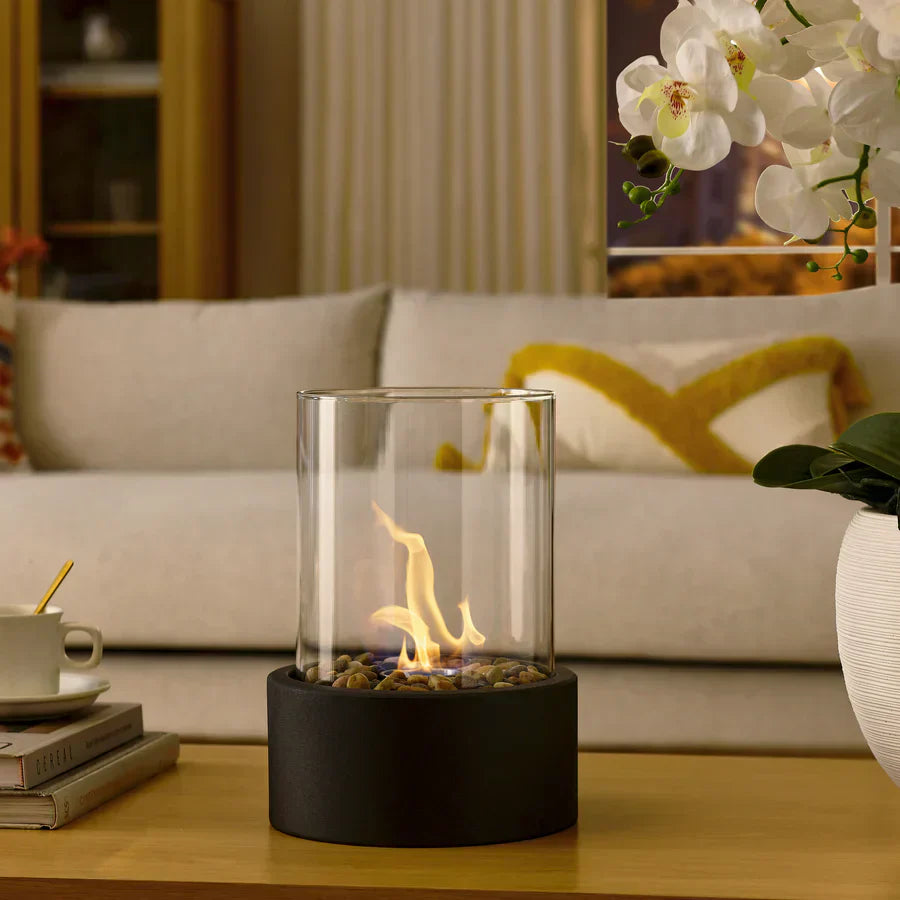 Lumara - Chimeneas de bioetanol de sobremesa con Llama Auténtica - Interior y Exterior
