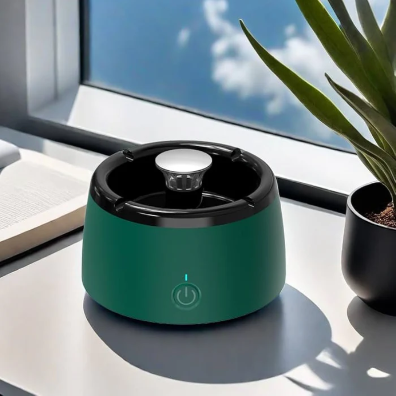 Cenicero Recargable Sin Humo con Purificación de Aire – Compacto, Silencioso, Portátil para Casa, Oficina y Auto