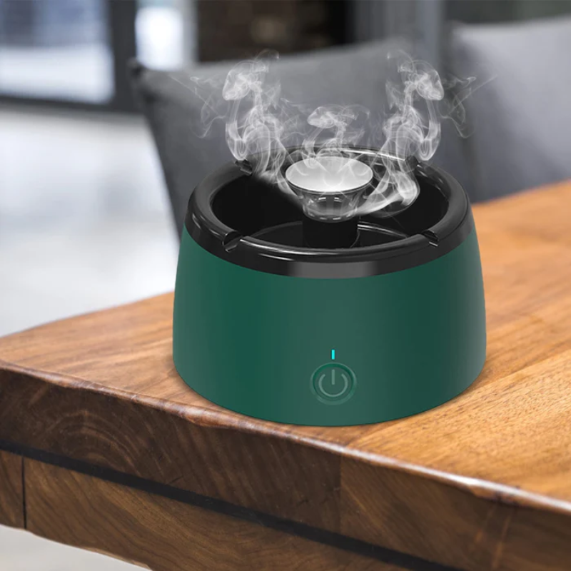 Cenicero Recargable Sin Humo con Purificación de Aire – Compacto, Silencioso, Portátil para Casa, Oficina y Auto