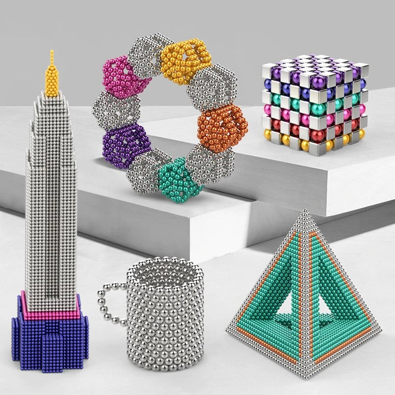 Set van 216 magnetische ballen van 3 of 5 mm voor figuren en constructies