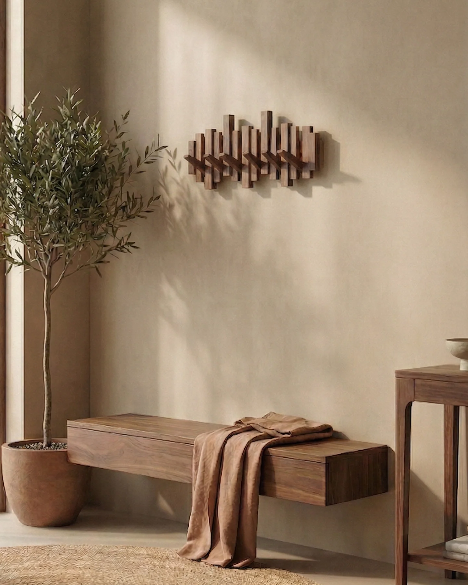 Perchero Estilo Piano - Nogal/Haya - Diseño Elegante
